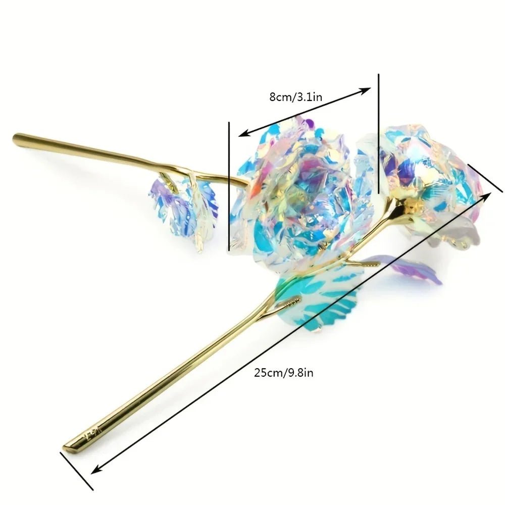 10PCS Valentine's Day Creative Gift 24K Foil Plated Rose Gold Rose Last Forever Love Wedding Decor Lover Roses Creative Gift - everyday trend