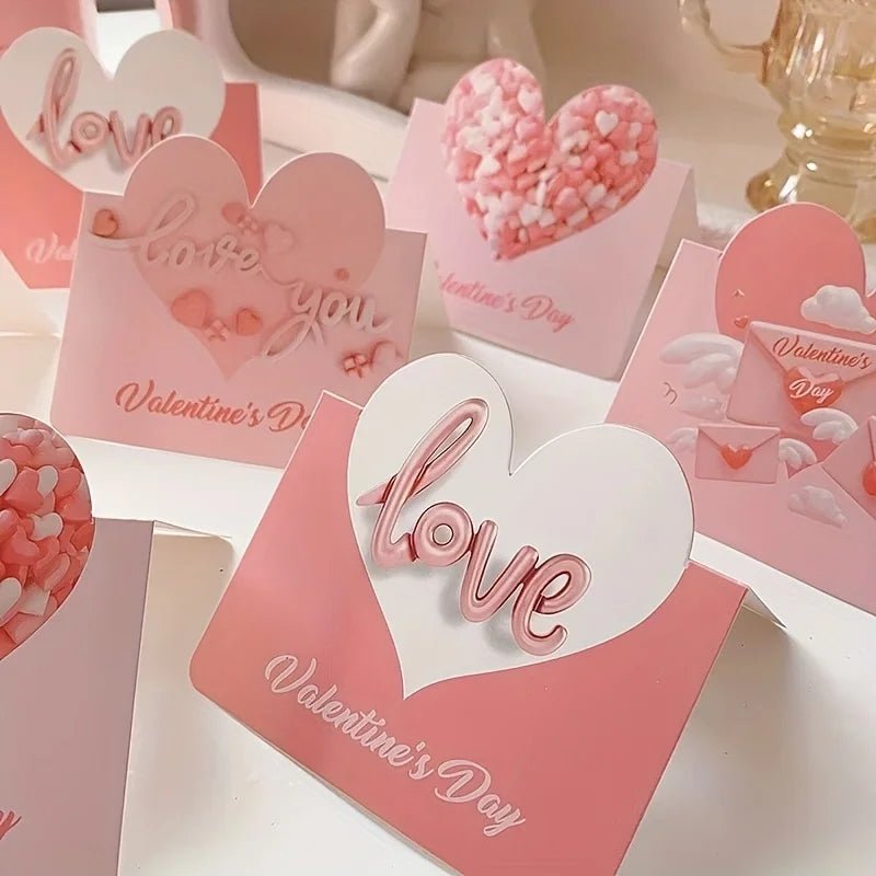 10pcs/set Cards Valentines Day Gift Love Postcard Wedding Invitation Greeting Cards Anniversary for Her Valentines Day Gift Card - everyday trend