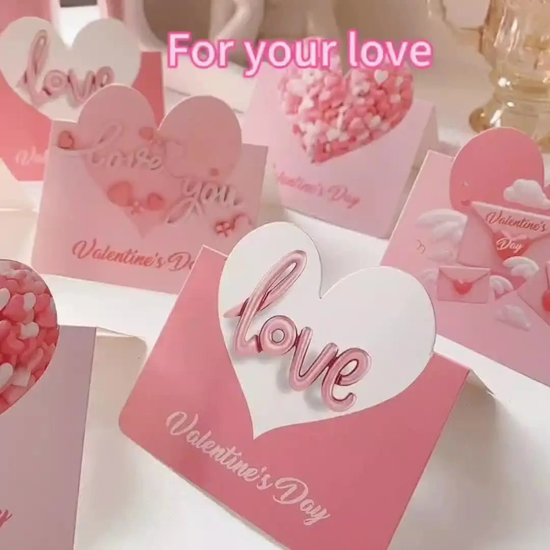 10pcs/set Cards Valentines Day Gift Love Postcard Wedding Invitation Greeting Cards Anniversary for Her Valentines Day Gift Card - everyday trend