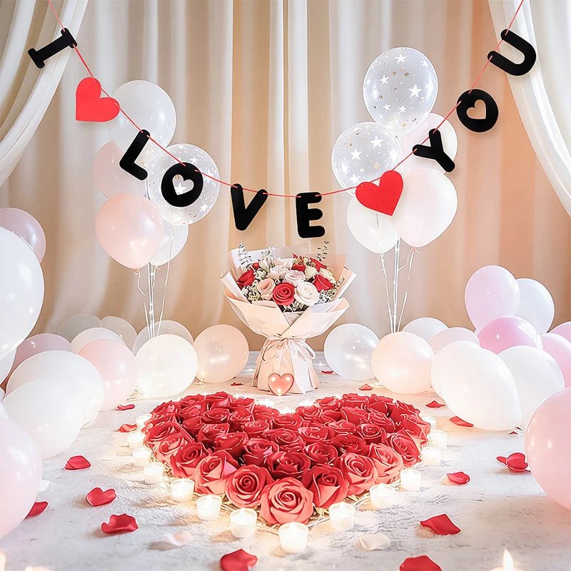 1/2/5Pcs Valentine's Day Decoration I Love You Banner Hanging Pendant Rose Love Party Supplies Gift for Home Decor Accessories - everyday trend