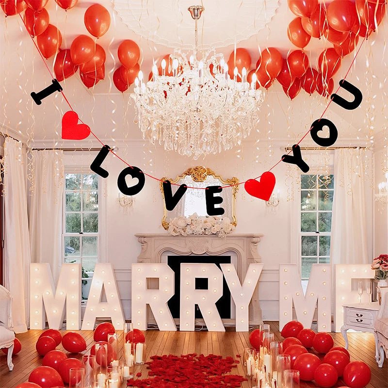 1/2/5Pcs Valentine's Day Decoration I Love You Banner Hanging Pendant Rose Love Party Supplies Gift for Home Decor Accessories - everyday trend