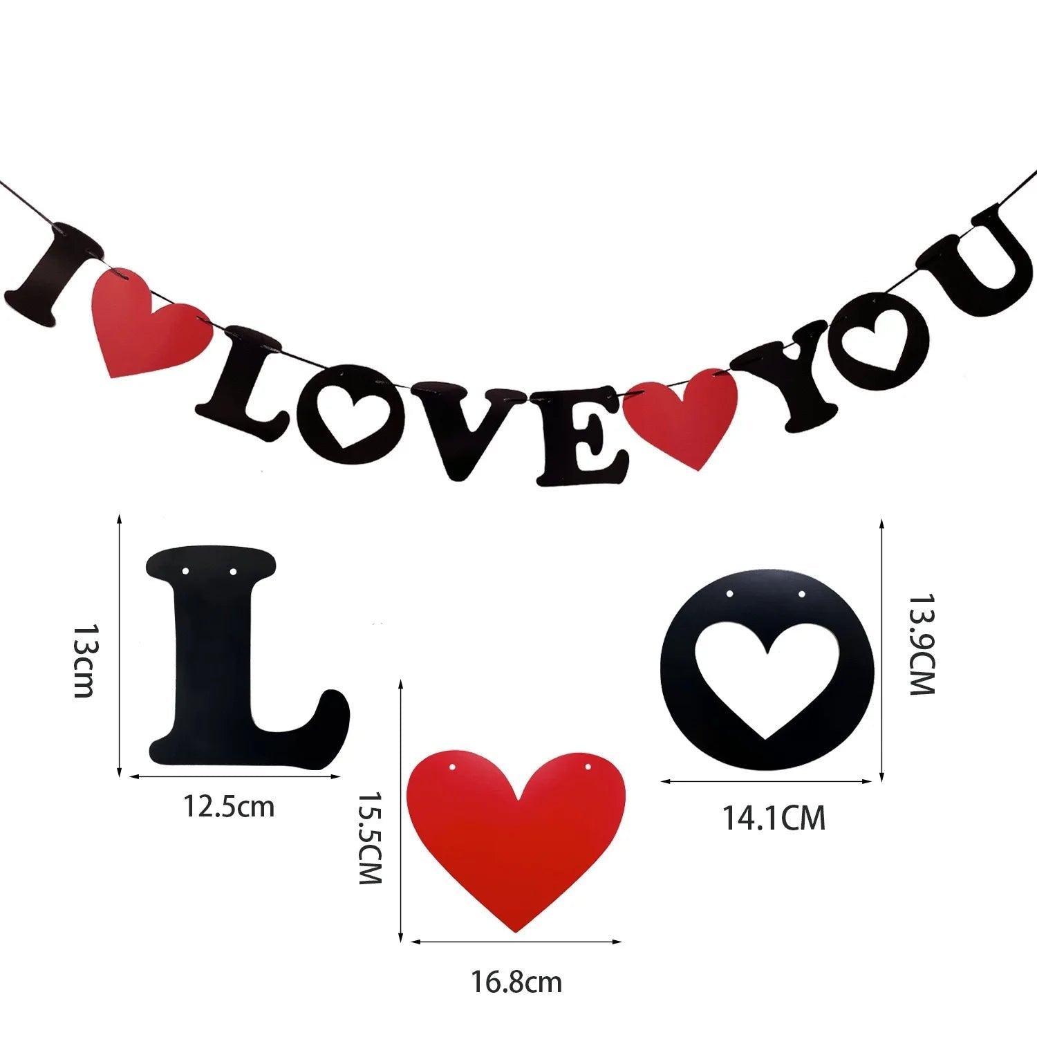 1/2/5Pcs Valentine's Day Decoration I Love You Banner Hanging Pendant Rose Love Party Supplies Gift for Home Decor Accessories - everyday trend