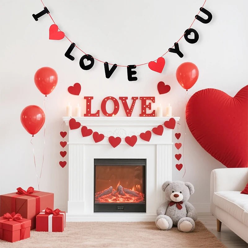 1/2/5Pcs Valentine's Day Decoration I Love You Banner Hanging Pendant Rose Love Party Supplies Gift for Home Decor Accessories - everyday trend