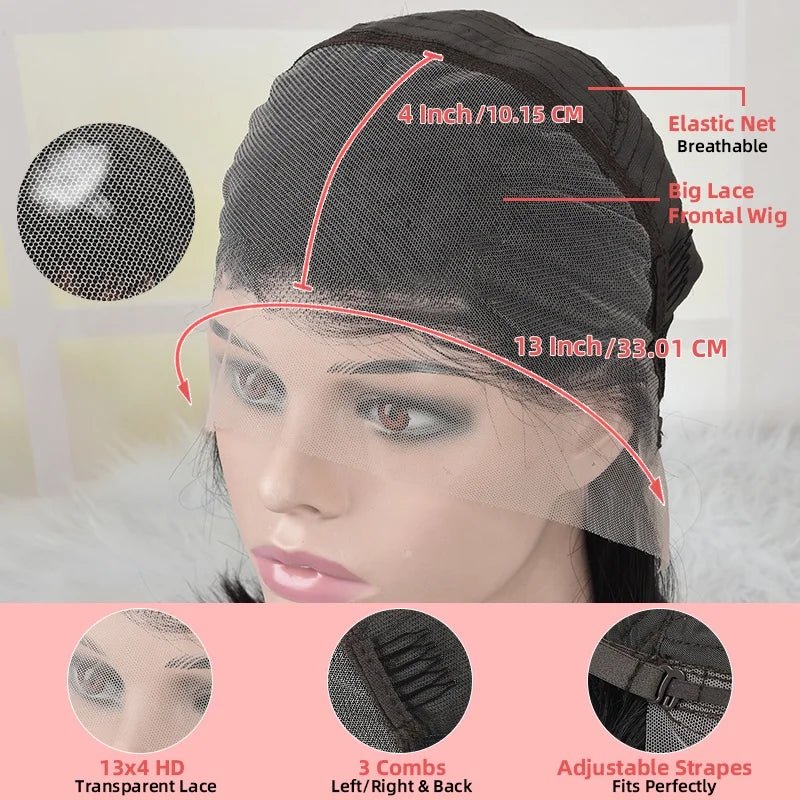 180 Density Highlight Ash Blonde Body Wave Short Bob Preplucked 13x4 Lace Frontal Wig Transparent Brazilian Hair Wig for Women - everyday trend