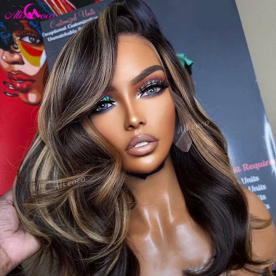 180 Density Highlight Ash Blonde Body Wave Short Bob Preplucked 13x4 Lace Frontal Wig Transparent Brazilian Hair Wig for Women - everyday trend