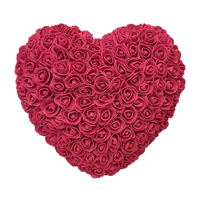 18cm Rose Flower Heart Valentine's Day Gift for Girlfriends Completed Red PE Flower Heart Mold Wedding/Birthday Gift - everyday trend
