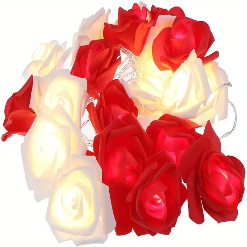 1pc 10/20 LED Romantic Rose Flower String Lights Artificial Rose Flower Fairy Light Garland Night Lamp For Wedding Party Decor - everyday trend