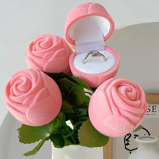 2025 Valentine Gift Jewelry Box Heart Love Necklace with Rose Flower Jewelry Gift Colloection For Girlfriend Mom Package Case - everyday trend