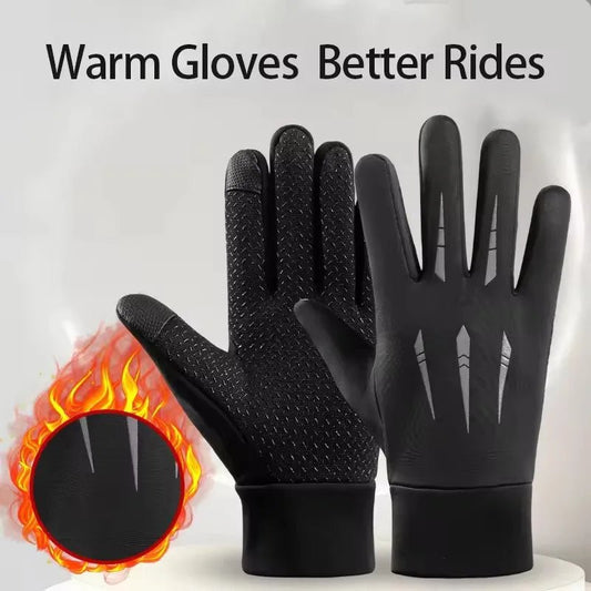 Warm Gloves for Men Motorcycle Winter Windproof Gloves Water - Repellent Cycling Takeaway Touch Screen Fishing Non - slip Gloves - everyday trend