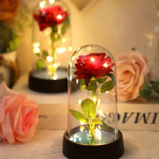 Wedding Birthday Valentine Day Gift Eternal Rose Flower Colorful Luminous Ornament For Women Mom Girlfriend Wife Home Decoration - everyday trend